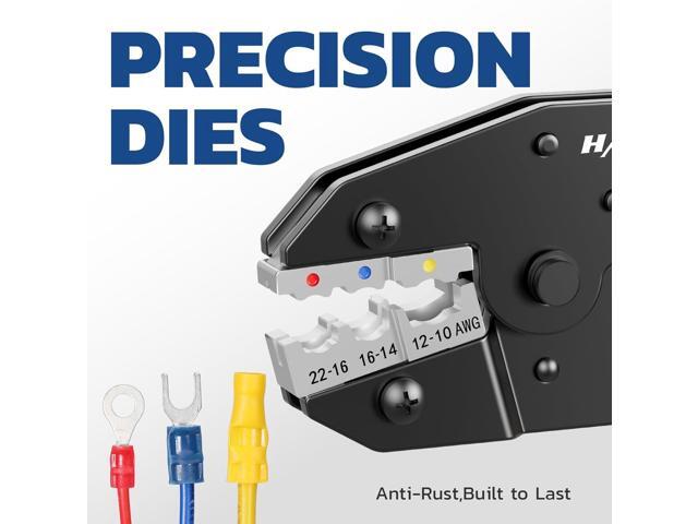 haisstronica Crimping Tool for Insulated Electrical Wire Connectors-AWG 22-10 Ratchet Crimper Tools-Racheting Wire Crimping Tools-Available for...