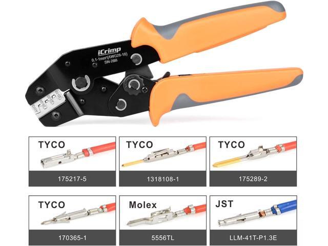 iCrimp SN-28B Dupont Crimping Tool for 3.96mm, 2.54mm, 2.5mm Pitch Dupont, JST XH VH Connectors, AWG 18 to 28