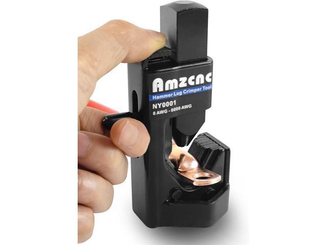 AMZCNC Hammer Lug Crimper Tool - 0000 AWG Battery and Welding Cables( 8 AWG TO 4/0 Wire Gauge)