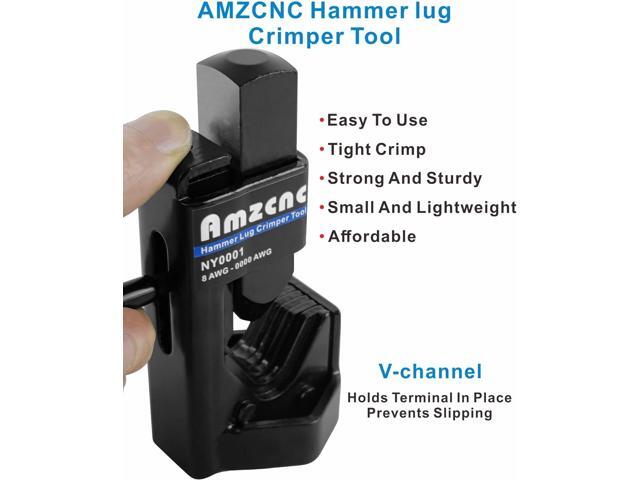 AMZCNC Hammer Lug Crimper Tool - 0000 AWG Battery and Welding Cables( 8 AWG TO 4/0 Wire Gauge)