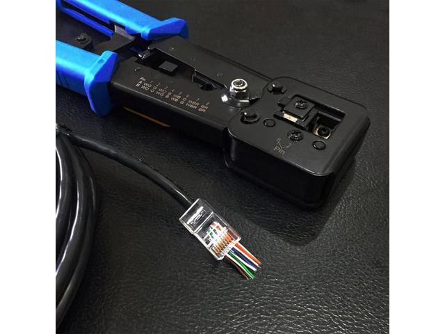RJ45 Crimping Tool Ethernet Crimper for Cat6 Cat5 Cat5e RJ45 Pass Through Connectors and RJ12 Ends Comes with 20PCS RJ45 Cat6 Connectors and...