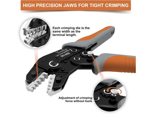 Ratchet Crimping Tool and Wire Stripper Set - 7 in 1 Wire Crimper Tool for Insulated Nylon,Non-Insulated,Ferrule Wire End,Open Barrel...