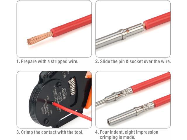 iCrimp IWD-1620 Deutsch Crimp Tool, Size 16 Deutsch Crimper, Solid Barrel Contact & Circular Connector Contacts Crimping Tool, 8 Indents Wire...