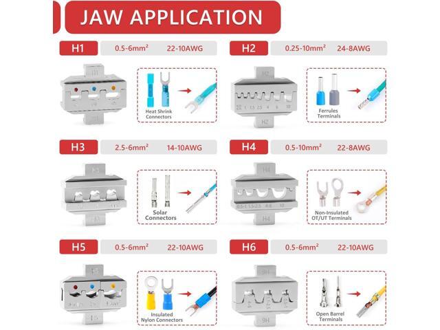 Newdeli Wire Crimping Tool Kit 7PCS Ratchet Wire Crimper Plier for Heat Shrink Connectors Ferrule Connectors Solar Connector Open Barrel Connector...
