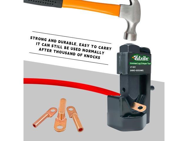 Hammer Lug Crimper Tool for 8 AWG - 0000 AWG Battery and Welding Cables