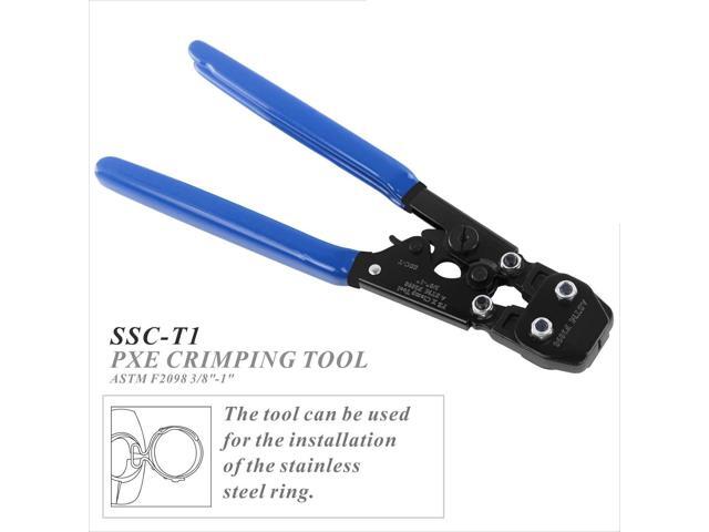 PEX Pipe Clamp Cinch Tool Crimping Tool Crimper for Stainless Steel Clamps from 3/8-inch to 1-inch with 1/2-inch 10PCS and 3/4-inch 10PCS SS PEX...