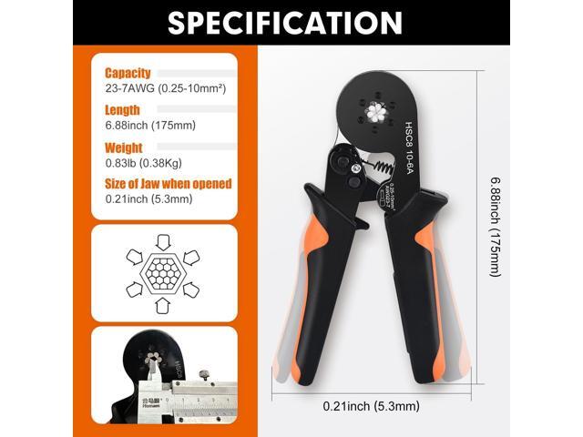 Ferrule Crimping Tool kit AWG23-7 Self-Adjusting Hexagon Wire Ferrule Crimper Set with 3000Pcs Wire End Ferrule Terminals