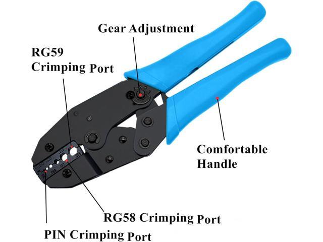 Coaxial Cable Tool Kit - BNC Crimp tool for RG58, RG59, RG62, RG174, 20PCS BNC Male Crimp Connectors for RG58 and 10PCS Female to Female...