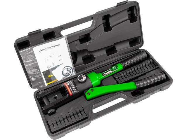 AMZCNC 16 Ton Hydraulic Wire Crimper Battery Cable Lug Terminal Crimping Tool WIth Standard US cable Dies,Crimps 6 AWG to 600 MCM, Cable Crimping...