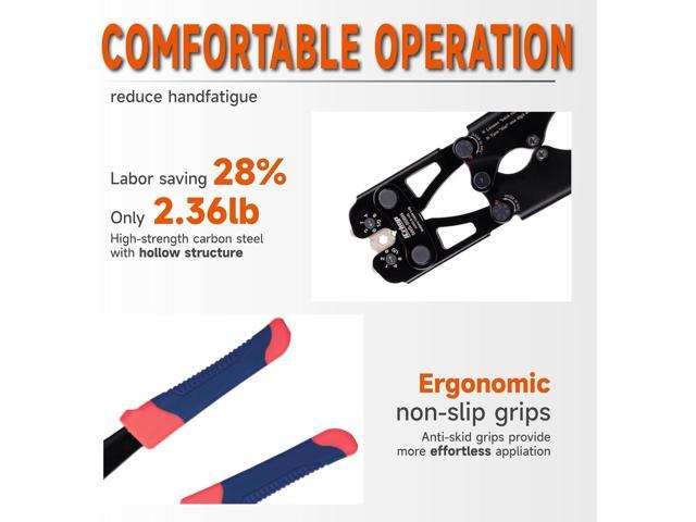 iCrimp Battery Cable Lug Crimping Tool for 8, 6, 4, 2, 1, 1/0 AWG Copper Cable Lugs, Battery Terminal Crimper