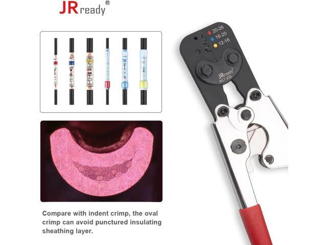 JRready ACT-232 Hand Tool(M22520/37-1 Equivalent) for Crimping M81824/1,6,7,8,9,10,11,13,14 Heat Shrink Butt Splices & Stamping-out Tool for Size...