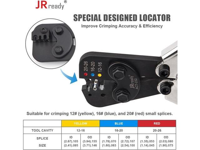 JRready ACT-232 Hand Tool(M22520/37-1 Equivalent) for Crimping M81824/1,6,7,8,9,10,11,13,14 Heat Shrink Butt Splices & Stamping-out Tool for Size...