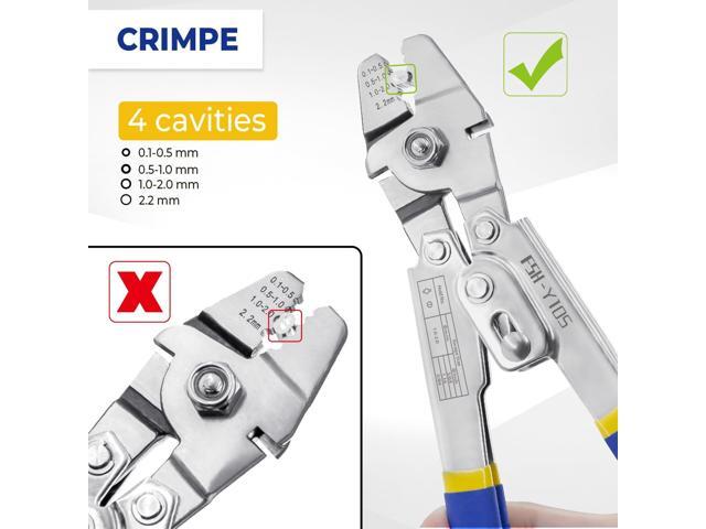 XOOL Wire Rope Crimping Tool with Built-in Cutter, Hand Swaging Tool with 66FT/20M 1/16'' Wire, 200PCS Aluminum Double Barrel Ferrule Crimping Loop...