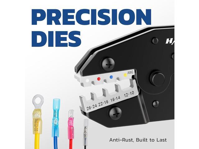 haisstronica Crimping Tool For Heat Shrink Connectors-AWG 26-10 Ratchet Wire Terminal Crimper-Ratcheting Crimper Tools-Available For Insulated...