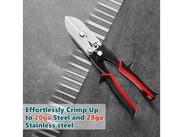 5 Blade Hand Crimper Sheet Metal Tools, HVAC Tool for 24-28 Gauge Duct Work Downspout and Stove Pipe, Sheet Metal Crimper Gutter End Cap Duct...