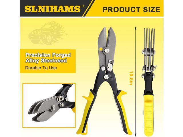 5-Blade Hand Crimper Sheet Metal Tools, Hvac Tool for 24-28 Gauge Duct Work Downspout and Stove Pipe, 10-1/2' Sheet Metal Crimper Gutter End Cap...