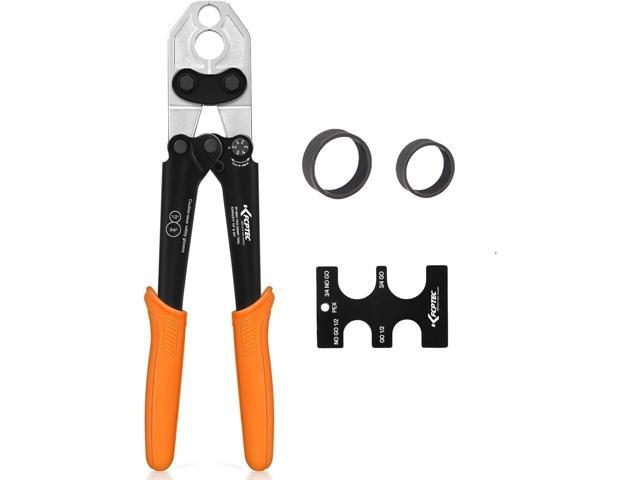 KF CPTEC PEX Clamp Tool Kit, 1/2' & 3/4' PEX Crimping Tool with Go/No-Go Gauge, ASTM F1807 Compliant, Chrome-Plated Jaw, Includes Assorted...