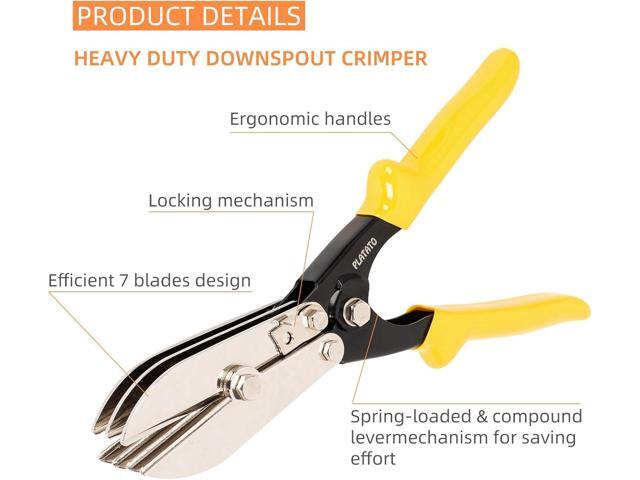 7-Blade Duct Crimping Tool Sheet Metal Crimper for 24-28 Gauge Duct Work Gutter Downspout and Stove Pipe HVAC Tools Upgraded Version