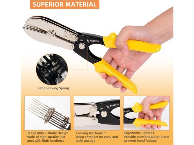 7-Blade Duct Crimping Tool Sheet Metal Crimper for 24-28 Gauge Duct Work Gutter Downspout and Stove Pipe HVAC Tools Upgraded Version