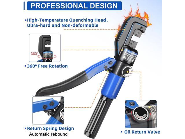 Funnerlulu Hydraulic Crimping Tool with 9 Hardened Dies, steel cable crimping tool for 1/8' 3/16' Cable Railing Hardware, Hydraulic Crimper Range...