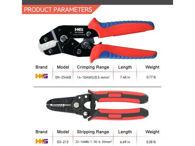 HKS Solar PV Panel Crimping Tool Kit with Crimper Stripper and 8 Pairs Solar connectors and 1Pair Solar Connector Spanner Wrench, Crimper Tool for...