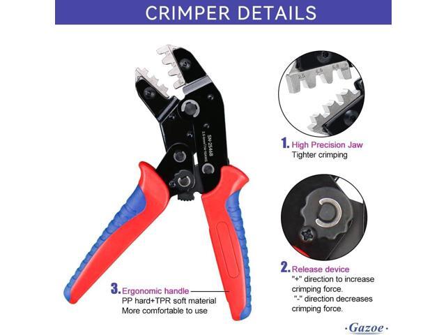 Solar PV Panel Crimping Tool Kit with Crimper Stripper and 10 Pairs Solar Connectors and 1Pair Solar Connector Spanner Wrench, Solar Crimper Tool...