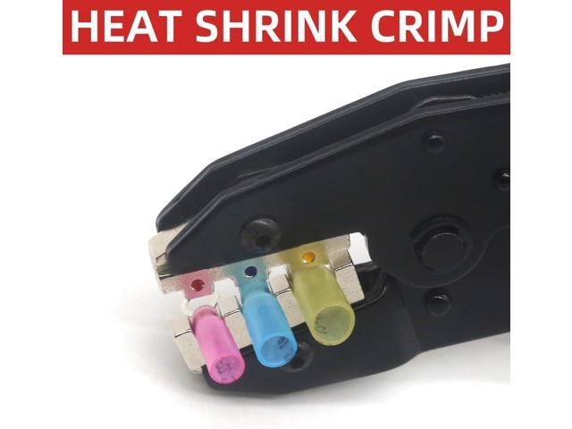 Crimping Tool For Heat Shrink Connectors-AWG 22-10 Ratchet Wire Terminal Crimper-Ratcheting Crimper Tools-Available For Insulated Nylon Connectors...