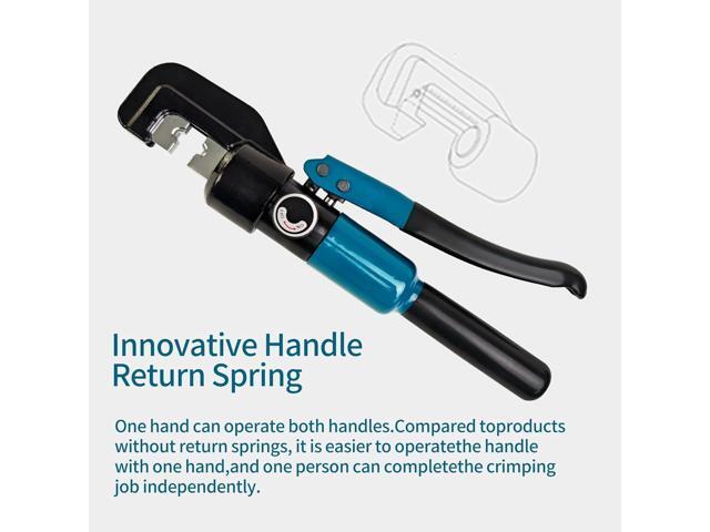 Hydraulic Crimping Tool - 1/8 Wire Rope Crimping Tool with 9 Die Sets (12 AWG to 2/0 AWG) for Battery/Welding Cables & Electrical Wires