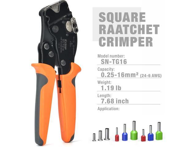 iCrimp Square Ratchet Crimper for End Sleeves and Ferrules AWG 24-6