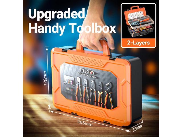 Preciva Ferrule Crimping Tool Kit - AWG 28-5 Self-Adjusting Ratchet Crimper with 1010Pcs Single & 265Pcs Twin Ferrules Wire Terminal Connectors Kit
