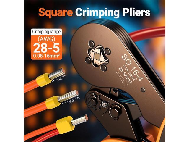 Preciva Ferrule Crimping Tool Kit - AWG 28-5 Self-Adjusting Ratchet Crimper with 1010Pcs Single & 265Pcs Twin Ferrules Wire Terminal Connectors Kit