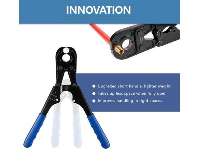 PEX Crimping Tool,1/2Inch,3/4Inch Combo Crimp Copper Rings Tool, Conforms to ASTM F1807 Standards,with Go-No-Go Gauge &Cutter