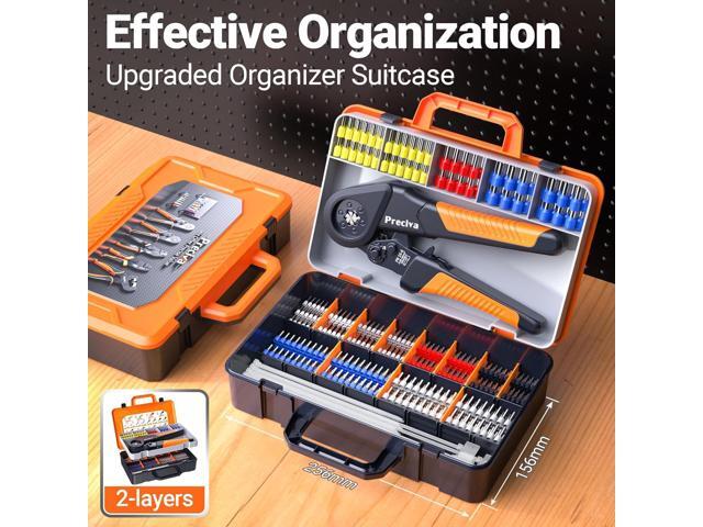 Preciva Ferrule Crimping Tool Kit - AWG 28-5 (0.08-16mm²) Hexagonal Ferrule Crimper with 1500Pcs Ferrules Connectors and 150Pcs Cable Ties,...