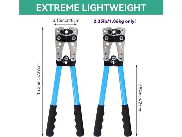 Battery Cable Lug Crimping Tool 10-1 AWG, Heavy Duty Wire Crimper for Battery Wire Ring Terminals - HX-50B