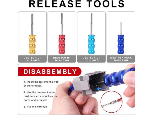 Knoweasy Crimp Tool Kit for Deutsch DT Connectors: Close Barrel and Open Barrel Crimper, Deutsch Removal Extraction Tool, Solid and Stamped...