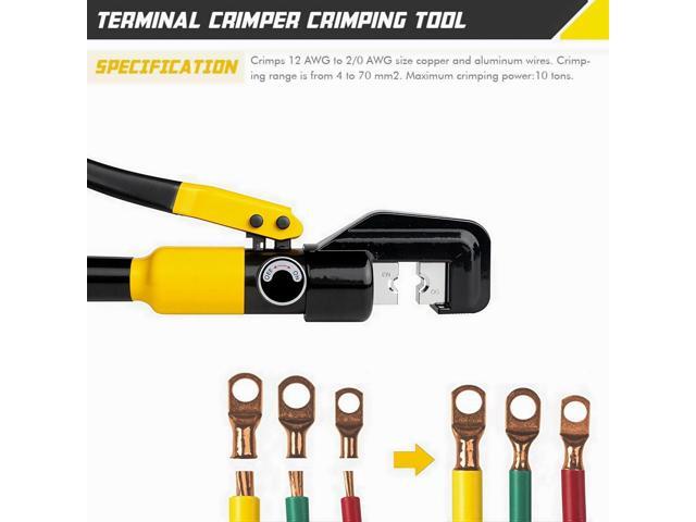 10 Ton Hydraulic Hand Crimper Tool Set for Stainless Steel Cable Railing Fittings, Crimps 1/8' to 3/16', Cable Crimping Tool with 9 Pairs of Dies