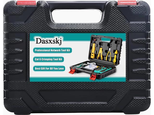 RJ45 Crimp Tool Kit Pass Through, Network Tool Kit, Ethernet Crimper for Cat6 Cat5e Cat5 8P/6P Connectors, Wire Tracker, 110/88 Punchdown Tool,...
