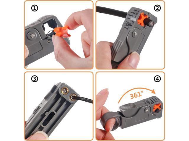 Coax Cable Crimper Kit Tool for RG6 RG59 Coaxial Compression Tool Fitting Wire Stripper with 20pcs F Compression Connectors