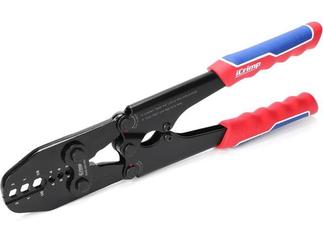 iCrimp Battery Cable Lug Crimping Tool for AWG 8-1/0 Copper Battery Lugs, Heavy-Duty Wire Ends
