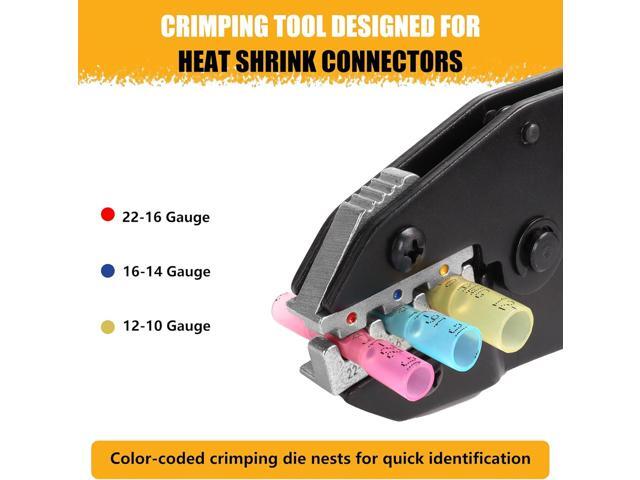 Mulwark Wire Crimping Tool for Heat Shrink, Wire Crimper AWG 10-22 Professional Wire Crimpers-Crimping Pliers for Automotive, Marine & DIY...