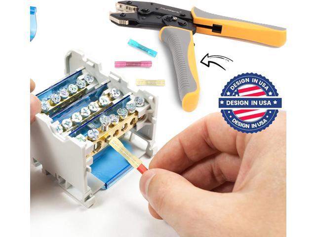 Mulwark Wire Crimping Tool for Heat Shrink, Wire Crimper AWG 10-22 Professional Wire Crimpers-Crimping Pliers for Automotive, Marine & DIY...