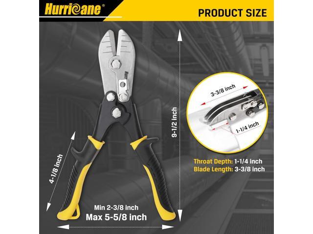 HURRICANE 5 Blade Sheet Metal Crimper. HVAC Crimping Tool for Ductwork, Downspouts & Stove Pipes. 9-1/2 inch Heavy-Duty Hand Crimper with Safety...