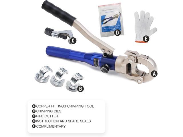 BANCHEE Hydraulic Copper Tube Fittings Crimping Tool with 1/2,3/4 and 1-inch Jaw for ProPress Copper Fitting Pipe Reparing tool(BC-1632)