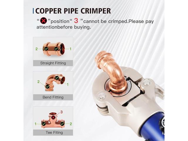 BANCHEE Hydraulic Copper Tube Fittings Crimping Tool with 1/2,3/4 and 1-inch Jaw for ProPress Copper Fitting Pipe Reparing tool(BC-1632)