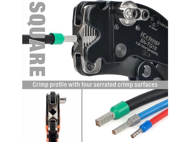 iCrimp Square Ratchet Crimper for End Sleeves and Ferrules AWG 24-6