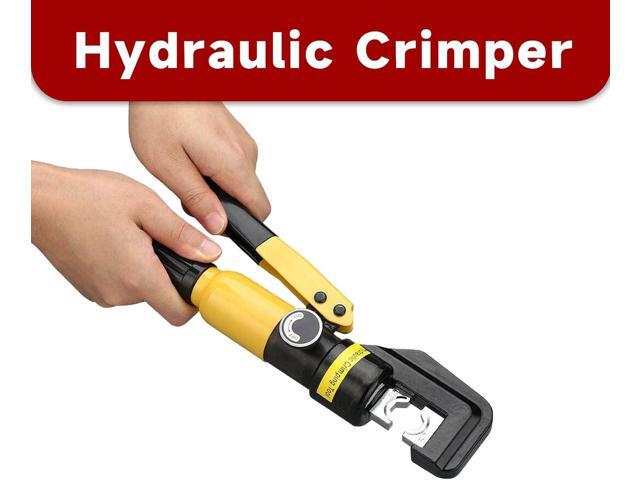 findmall 6 Ton Hydraulic Cable Lug Crimper, 12 AWG to 2/0 AWG Industrial Hydraulic Crimping Tool, Electrical Terminal Cable Wire Tool with 9 Dies...