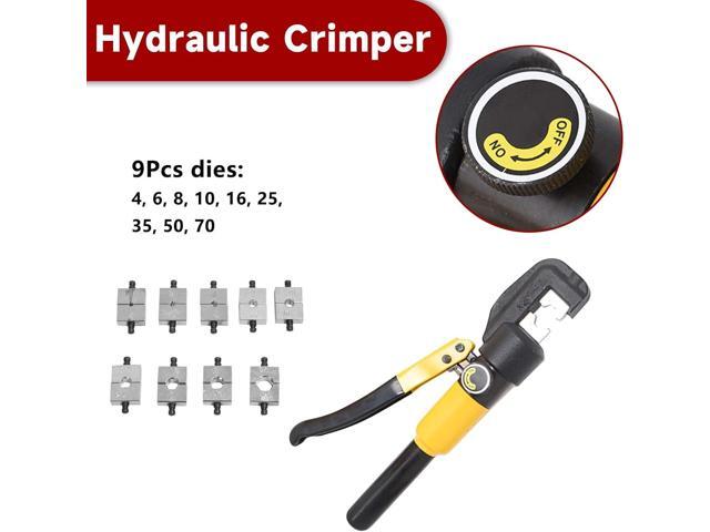 findmall 6 Ton Hydraulic Cable Lug Crimper, 12 AWG to 2/0 AWG Industrial Hydraulic Crimping Tool, Electrical Terminal Cable Wire Tool with 9 Dies...
