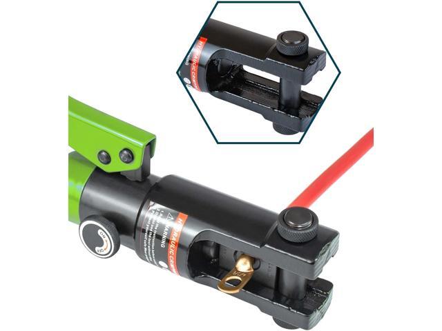 AMZCNC Professional Hydraulic Crimping Tool with 12 Ton Output Pressure and 9 Standard US Dies (Crimps 8 AWG to 4/0 AWG)
