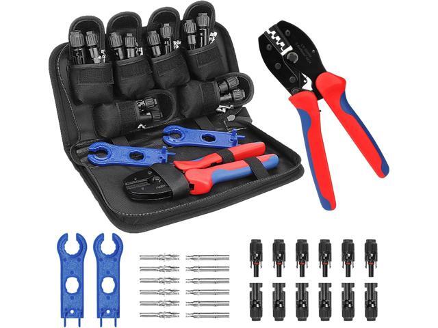 BougeRV Solar Crimper Tool Kit - Crimper, 6 Pairs Connectors, Spanner Wrench for Solar Panel Cable Assembly and Installation