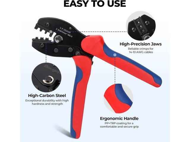 BougeRV Solar Crimper Tool Kit - Crimper, 6 Pairs Connectors, Spanner Wrench for Solar Panel Cable Assembly and Installation